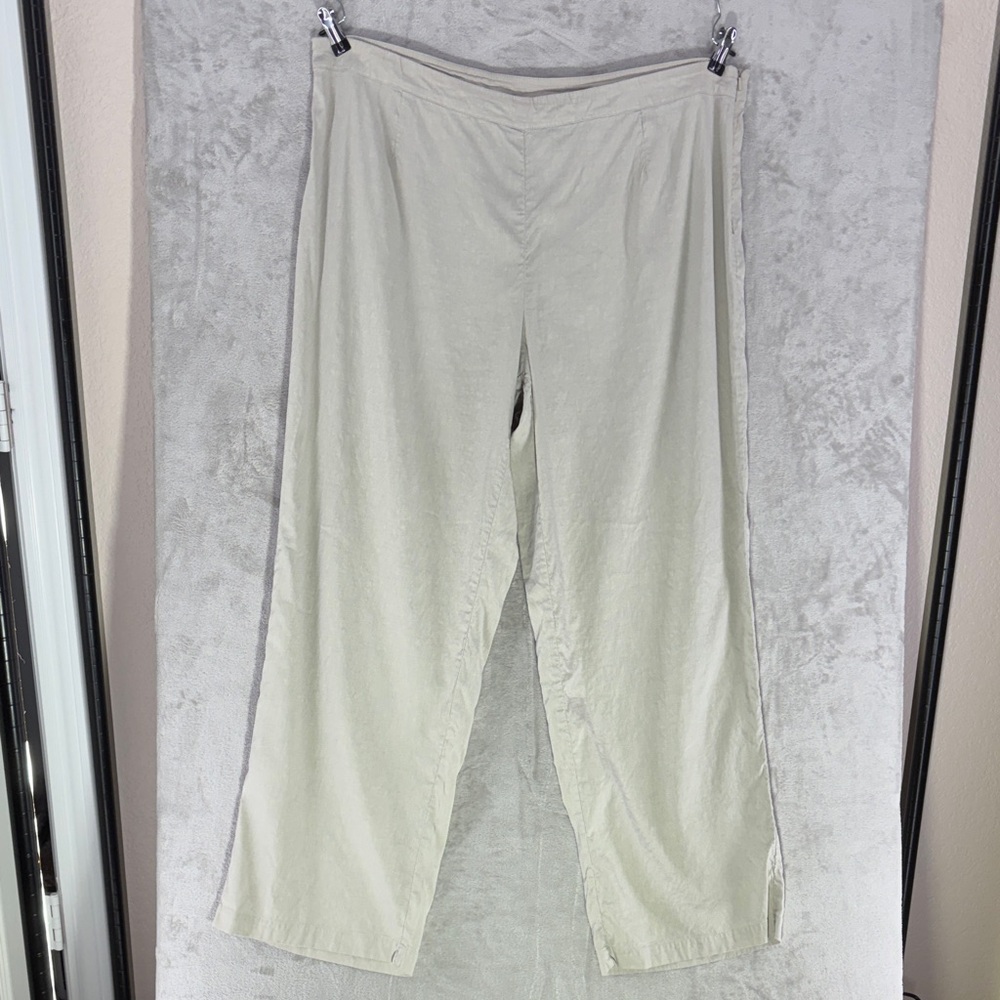 Eileen Fisher Beige Linen Blend Stretch Pants Size 2X